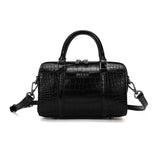 Bolsa Transversal Santa Lolla Preta Croco Alça Removível