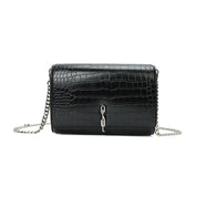 Bolsa Transversal Santa Lolla Preta Croco Corrente