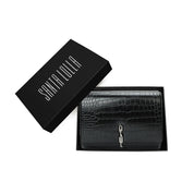 Bolsa Transversal Santa Lolla Preta Croco Corrente