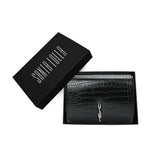 Bolsa Transversal Santa Lolla Preta Croco Corrente
