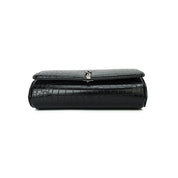 Bolsa Transversal Santa Lolla Preta Croco Corrente