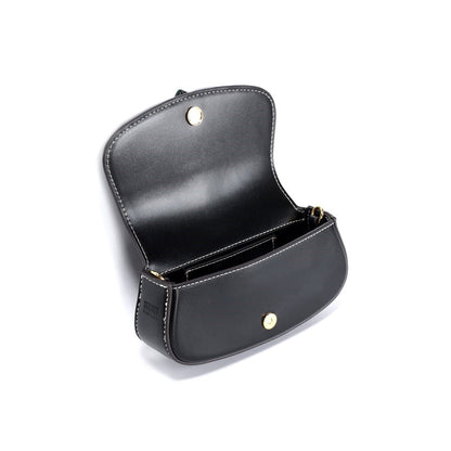 Bolsa Transversal Santa Lolla Preta Detalhe Dourado