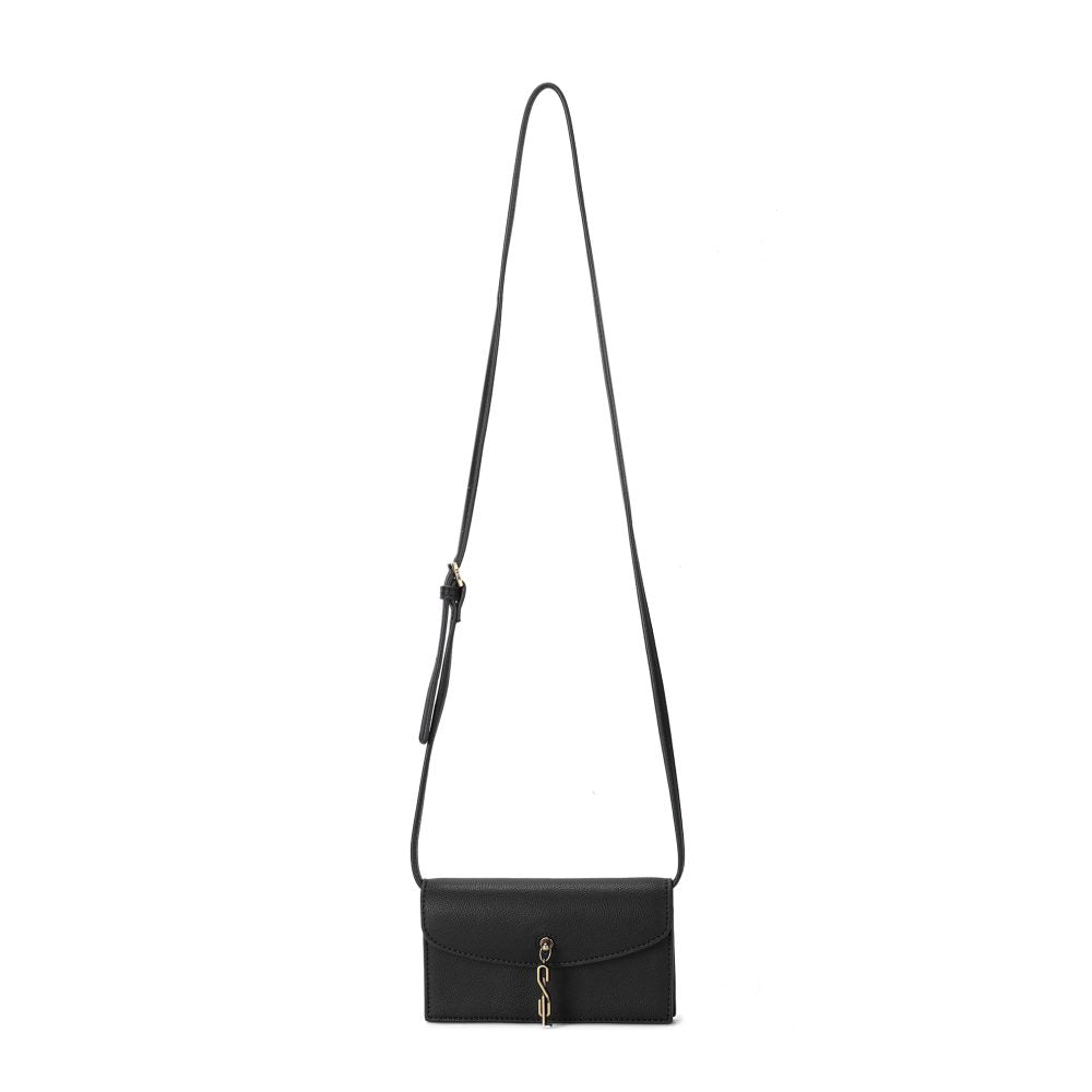 Bolsa Transversal Santa Lolla Preta Detalhe Dourado