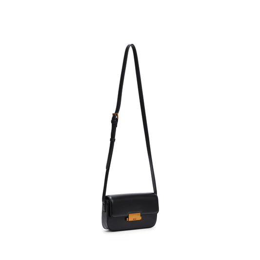 Bolsa Transversal Santa Lolla Preta Fecho Metalizado