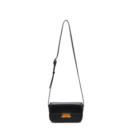Bolsa Transversal Santa Lolla Preta Fecho Metalizado