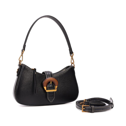 Bolsa Transversal Santa Lolla Preta Ferragem Dourada