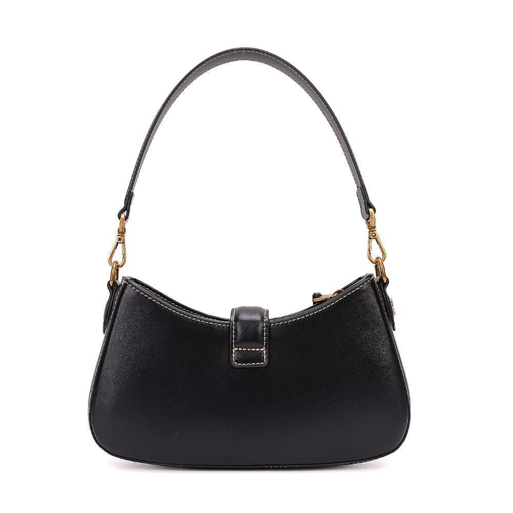 Bolsa Transversal Santa Lolla Preta Ferragem Dourada