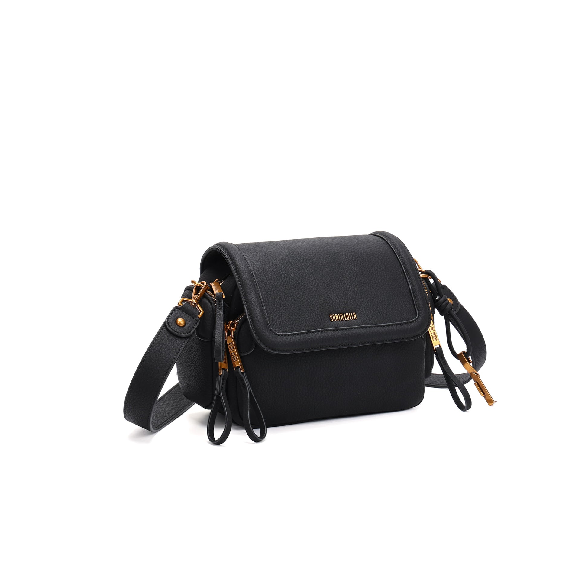 Bolsa Transversal Santa Lolla Preta Floater Zíper