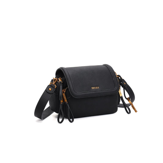Bolsa Transversal Santa Lolla Preta Floater Zíper