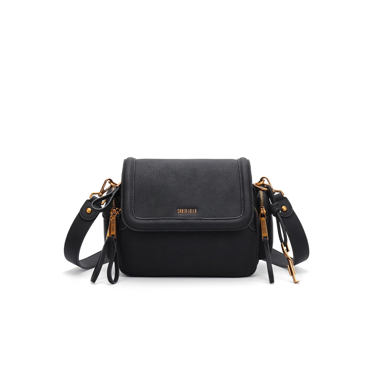 Bolsa Transversal Santa Lolla Preta Floater Zíper