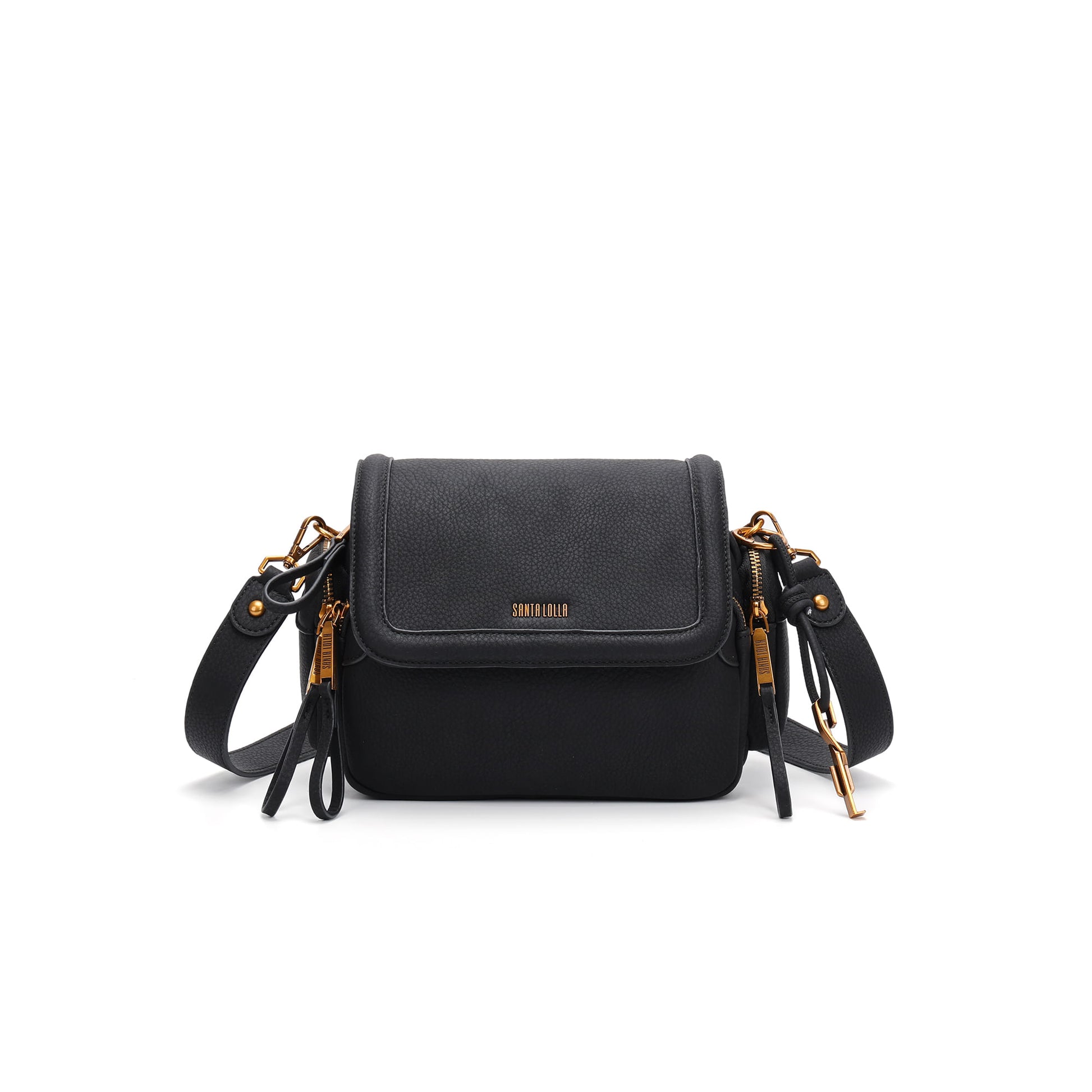 Bolsa Transversal Santa Lolla Preta Floater Zíper