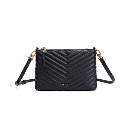 Bolsa Transversal Santa Lolla Preta Matelassê