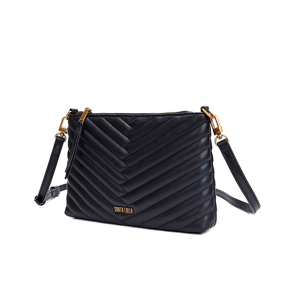 Bolsa Transversal Santa Lolla Preta Matelassê