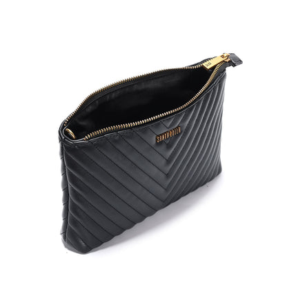 Bolsa Transversal Santa Lolla Preta Matelassê