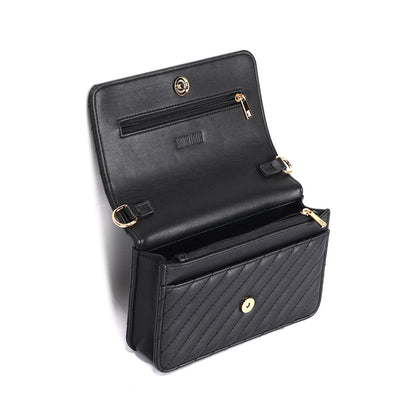 Bolsa Transversal Santa Lolla Preta Matelassê