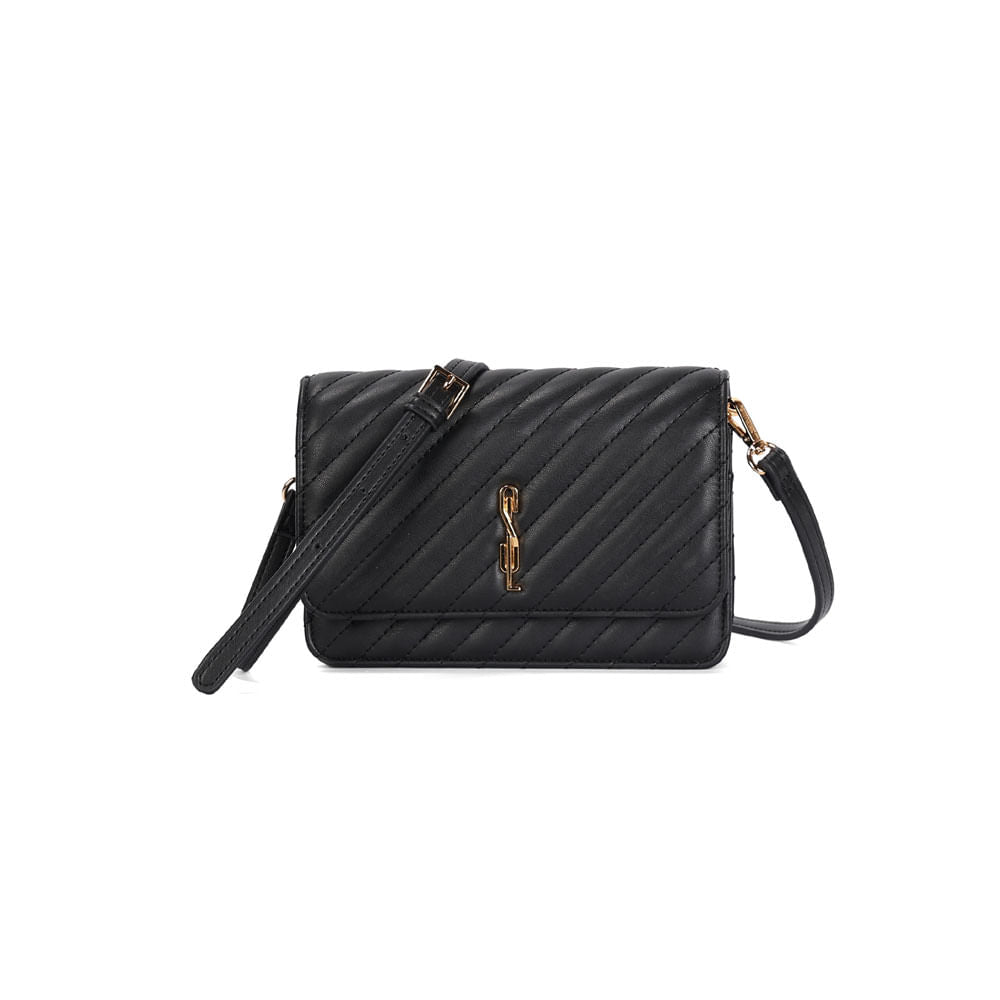 Bolsa Transversal Santa Lolla Preta Matelassê