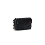 Bolsa Transversal Santa Lolla Preta Matelassê Corrente