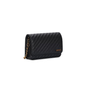 Bolsa Transversal Santa Lolla Preta Matelassê Corrente