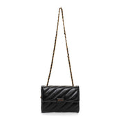 Bolsa Transversal Santa Lolla Preta Matelassê Corrente