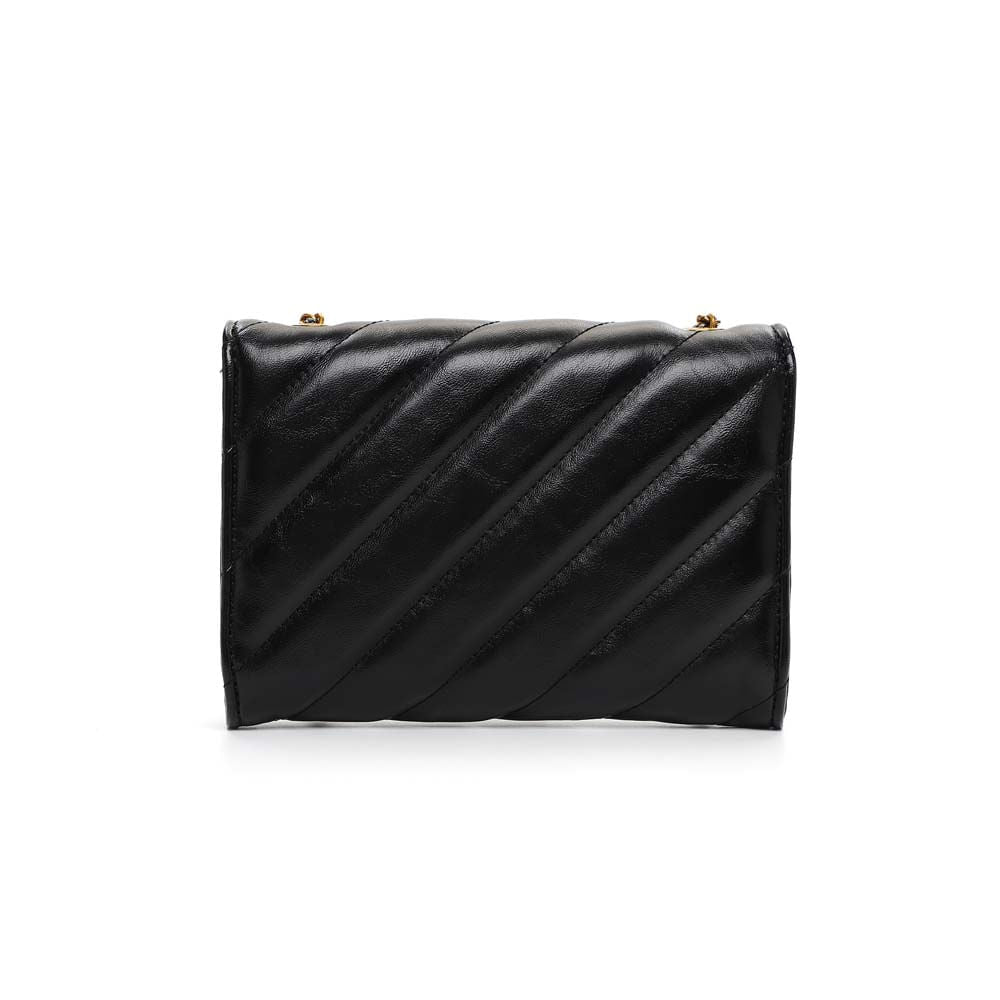 Bolsa Transversal Santa Lolla Preta Matelassê Corrente