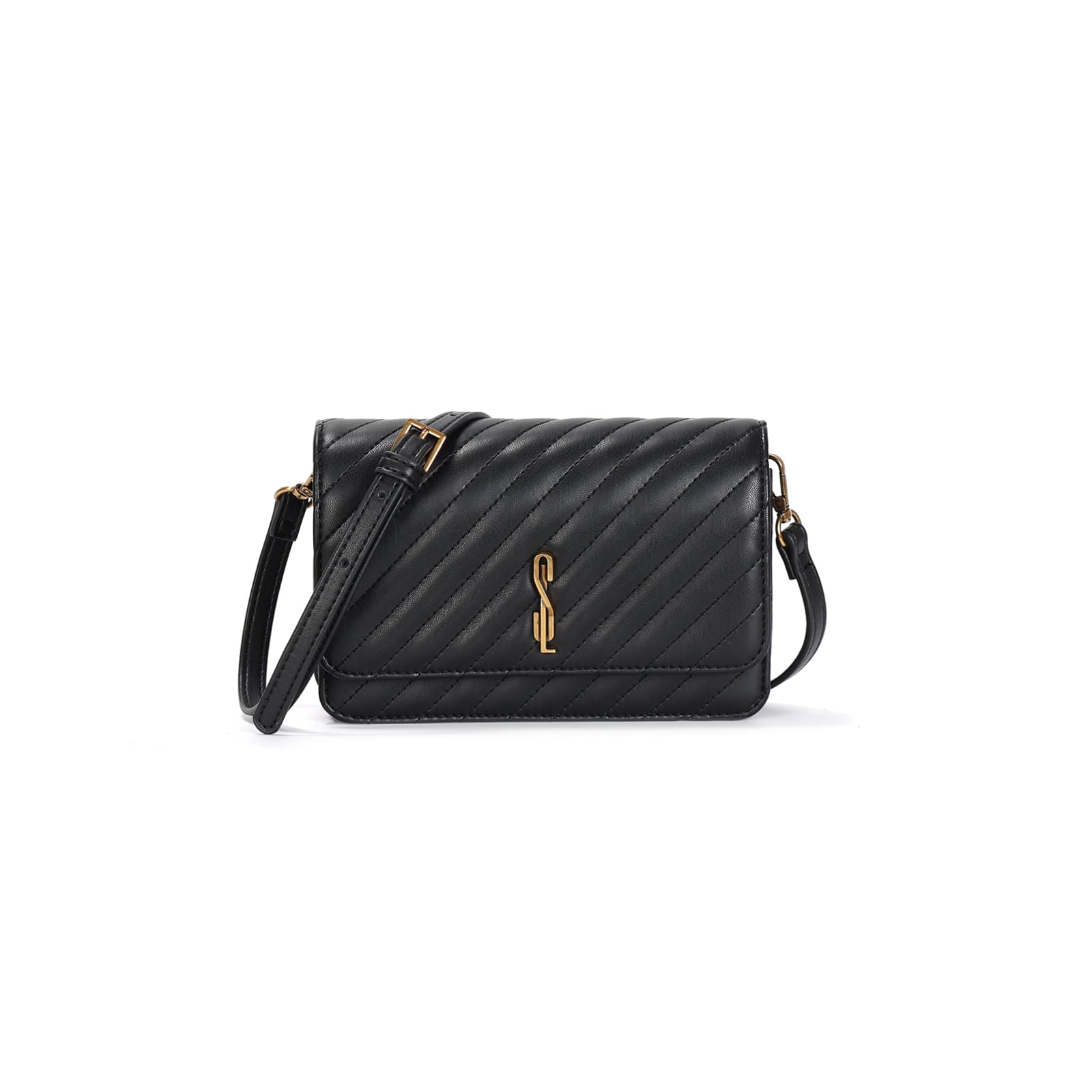 Bolsa Transversal Santa Lolla Preta Matelassê SL