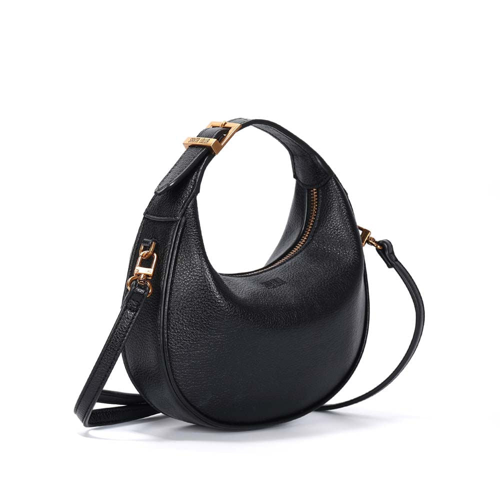 Bolsa Transversal Santa Lolla Preta Meia-Lua Zíper