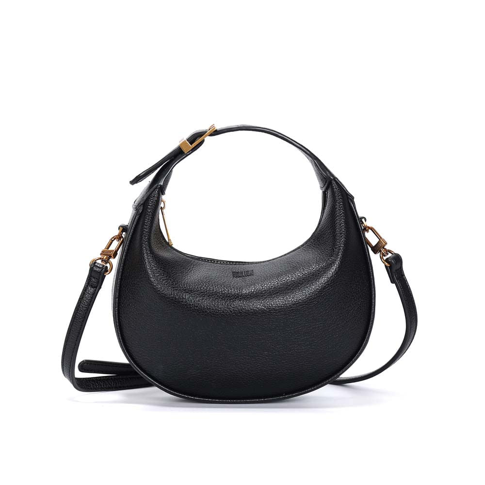 Bolsa Transversal Santa Lolla Preta Meia-Lua Zíper