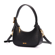 Bolsa Transversal Santa Lolla Preta Meia-Lua Zíper