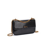 Bolsa Transversal Santa Lolla Preta Metalizada