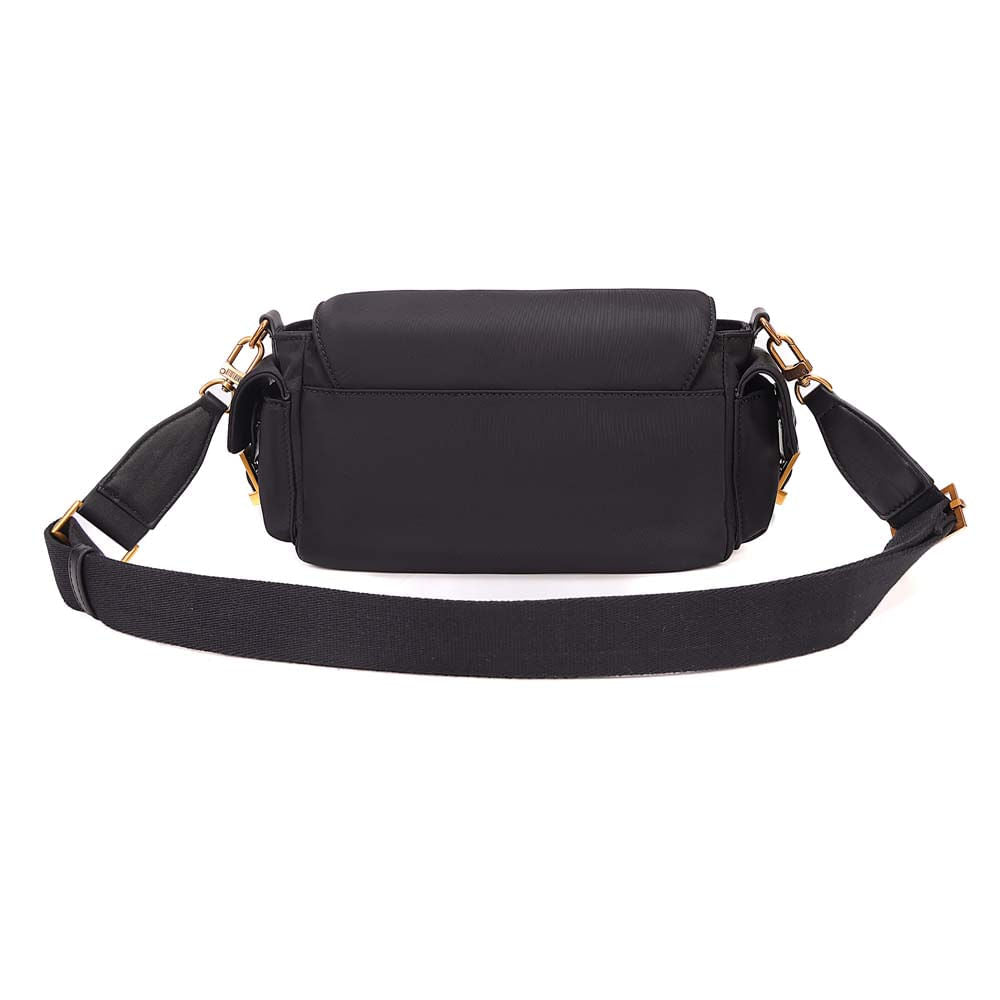 Bolsa Transversal Santa Lolla Preta Nylon Alça Ajustável