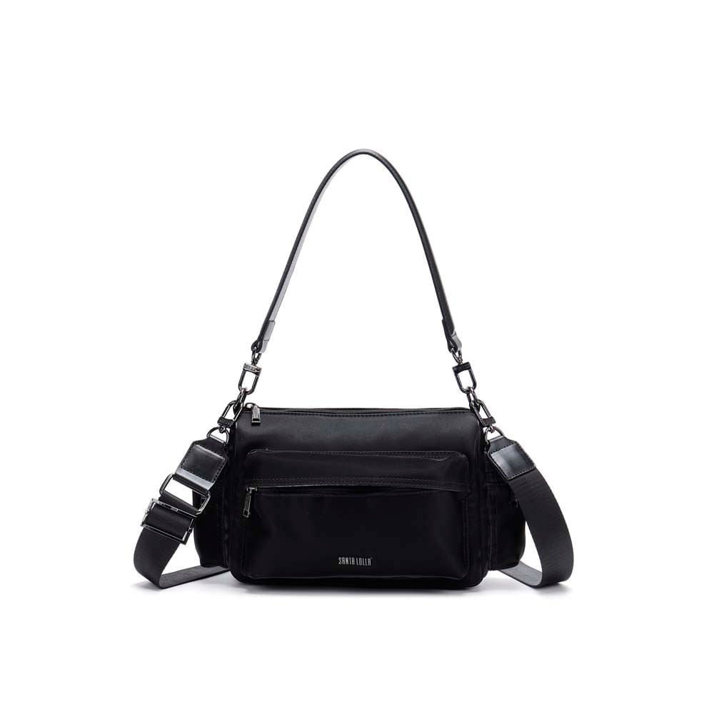 Bolsa Transversal Santa Lolla Preta Nylon Zíper