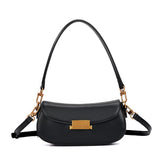Bolsa Transversal Santa Lolla Preta Placa Dourada