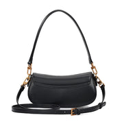 Bolsa Transversal Santa Lolla Preta Placa Dourada