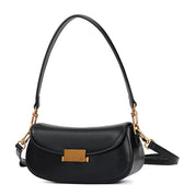 Bolsa Transversal Santa Lolla Preta Placa Dourada