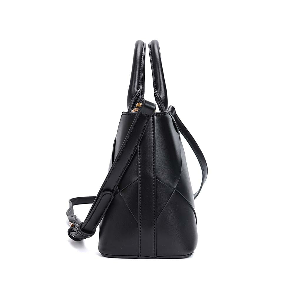 Bolsa Transversal Santa Lolla Preta Recortes Geométricos