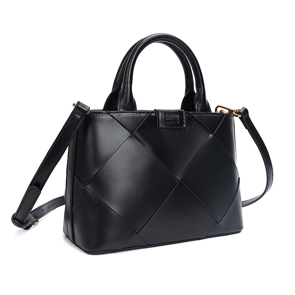 Bolsa Transversal Santa Lolla Preta Recortes Geométricos