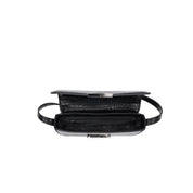 Bolsa Transversal Santa Lolla Preta Textura Croco