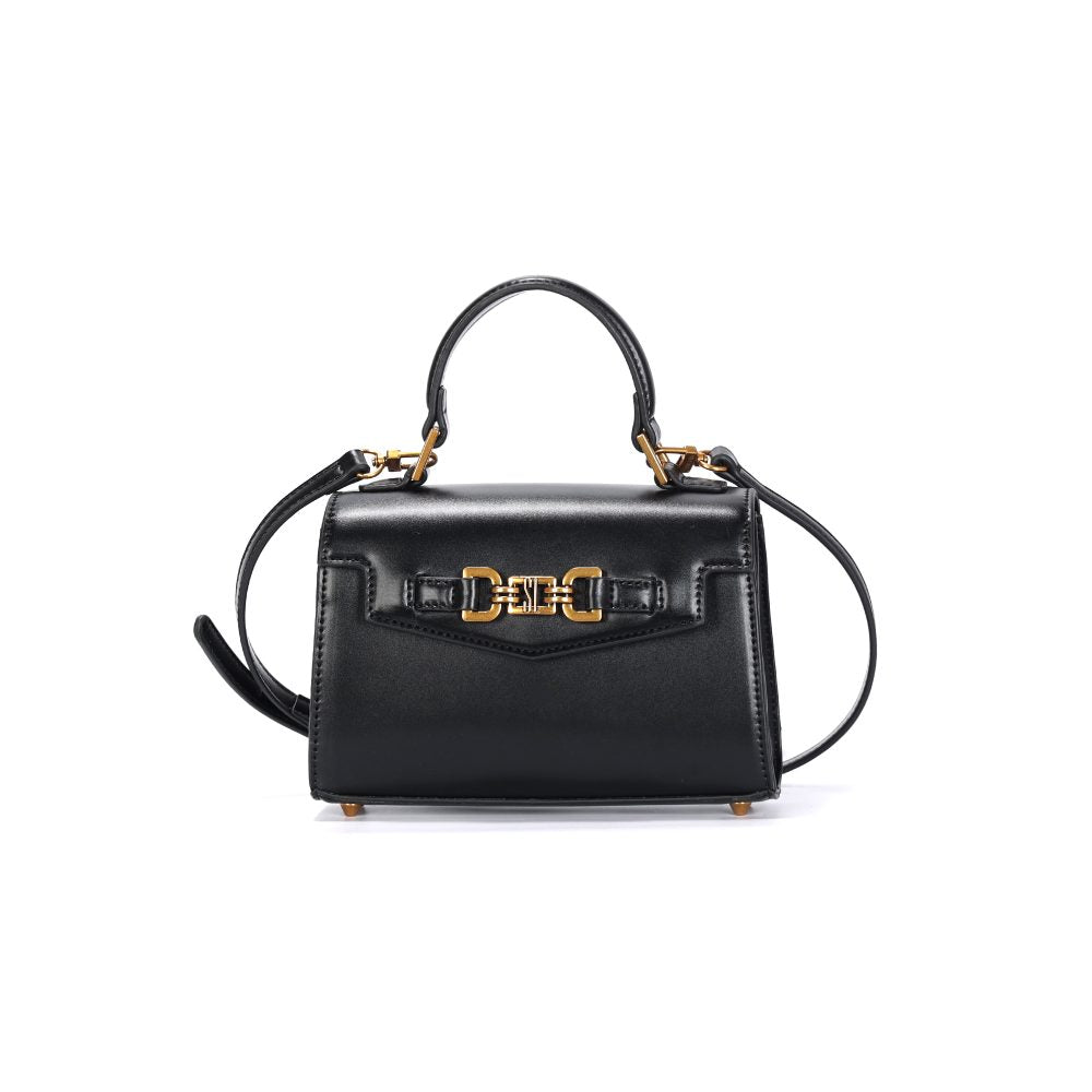 Bolsa Transversal Santa Lolla Preta Textura Croco