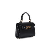Bolsa Transversal Santa Lolla Preta Textura Croco