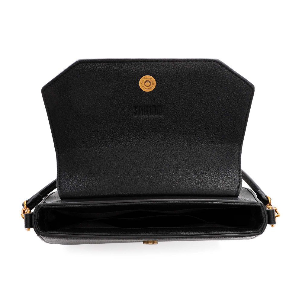 Bolsa Transversal Santa Lolla Preta Textura Floater