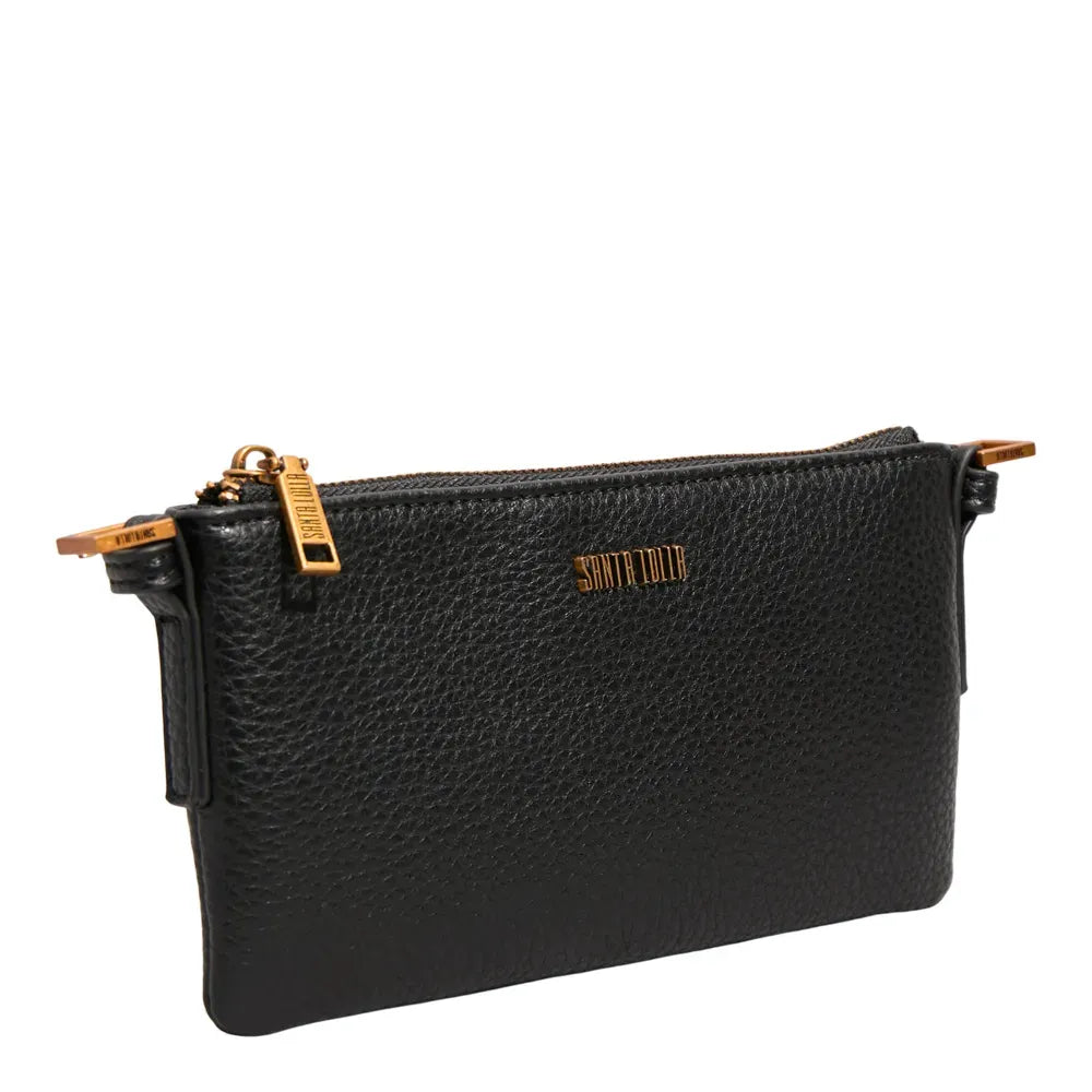Bolsa Transversal Santa Lolla Preta Textura Floater Zíper