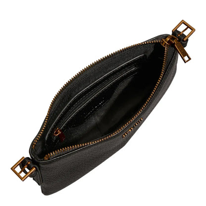 Bolsa Transversal Santa Lolla Preta Textura Floater Zíper