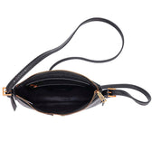 Bolsa Transversal Santa Lolla Preta Textura Floater Zíper