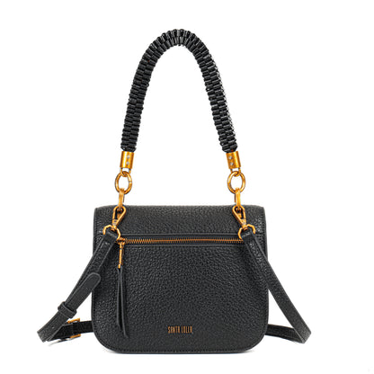 Bolsa Transversal Santa Lolla Preta Texturizada