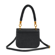 Bolsa Transversal Santa Lolla Preta Texturizada