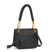 Bolsa Transversal Santa Lolla Preta Texturizada