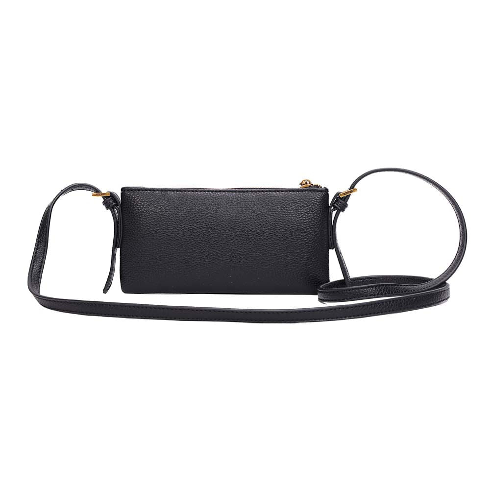 Bolsa Transversal Santa Lolla Preta Zíper Logo Dourado