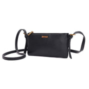Bolsa Transversal Santa Lolla Preta Zíper Logo Dourado