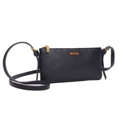 Bolsa Transversal Santa Lolla Preta Zíper Logo Dourado