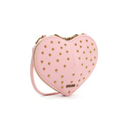 Bolsa Transversal Santa Lolla Rosa Coração Tachas